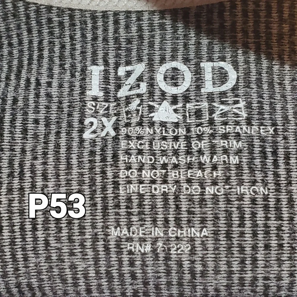 Izod 2 Gray‎ Sports Bras 2X Comfy Activewear Athleisure Pullover Stretch
